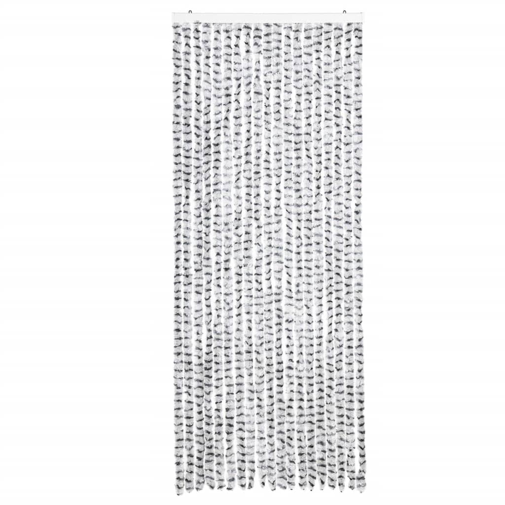 Fly Curtain Light Grey and Dark Grey 56x200 cm Chenille
